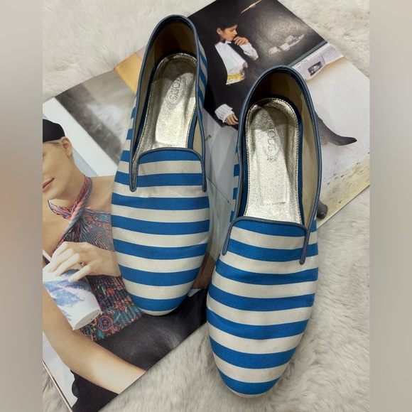 Tod's Moccasins. Striped canvas upper, leather interior and non-slip outsole. - Picture 3 of 8